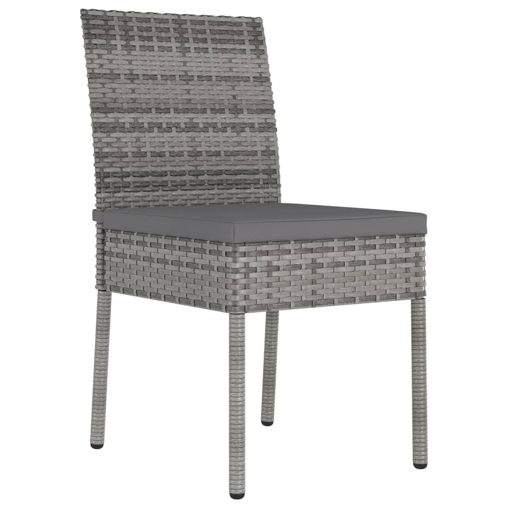 vidaXL Garden Dining Chairs 4 pcs Poly Rattan Grey