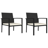 vidaXL Garden Dining Chairs 2 pcs Poly Rattan Black