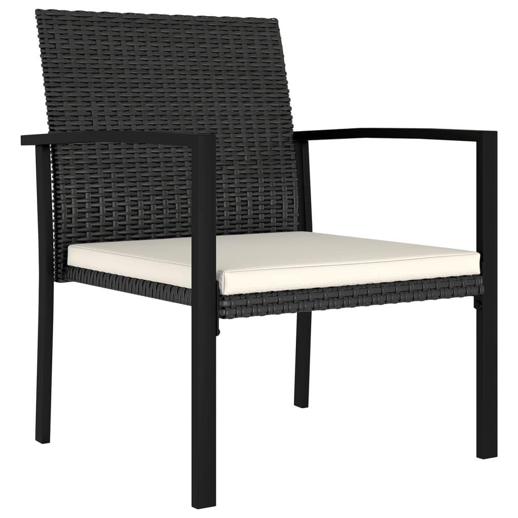 vidaXL Garden Dining Chairs 4 pcs Poly Rattan Black