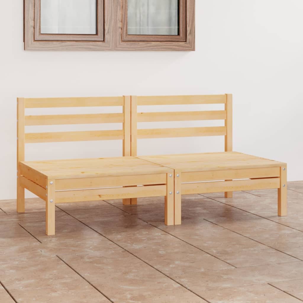 Garden 2-Seater Sofa Solid Pinewood