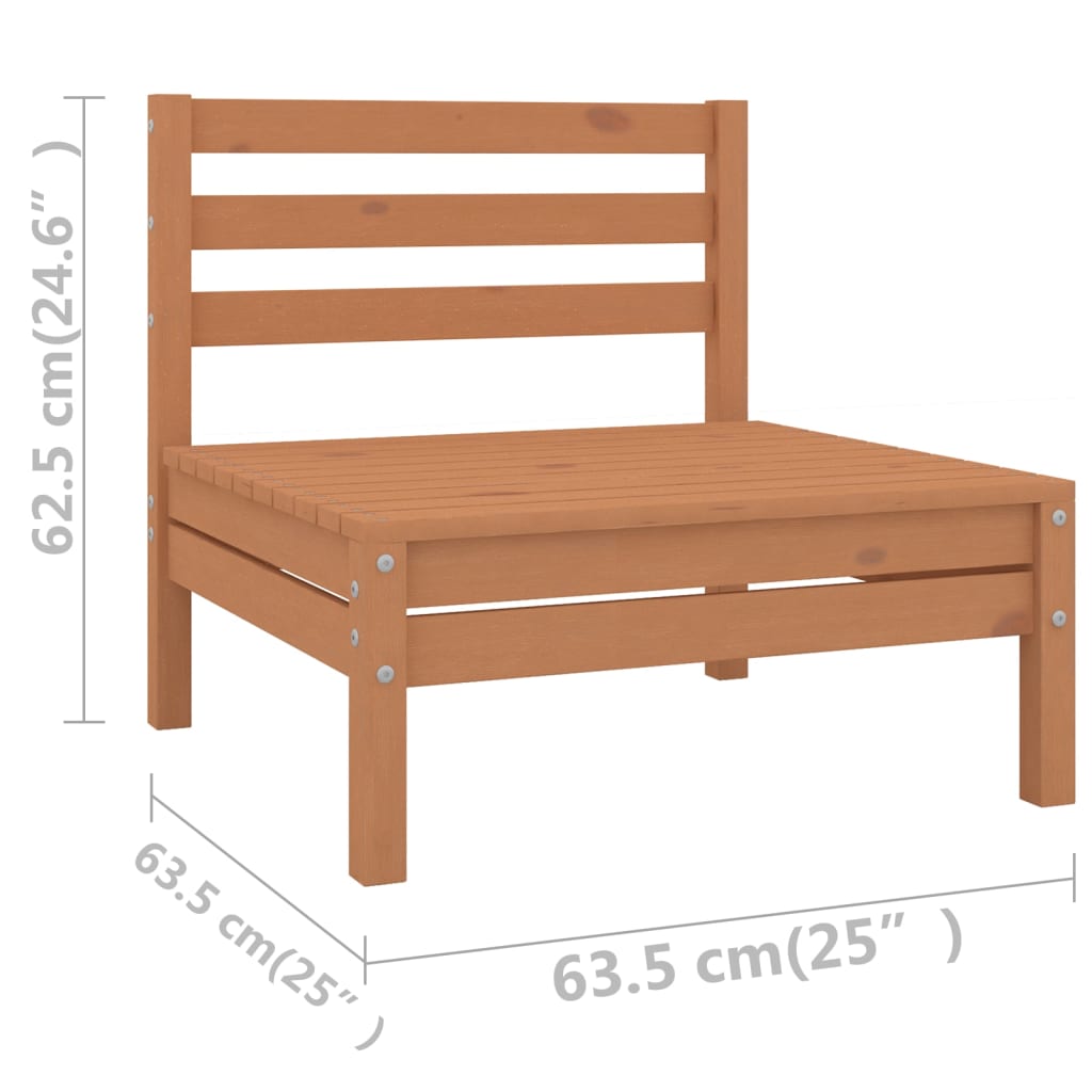 8 Piece Garden Lounge Set Honey Brown Solid Pinewood