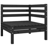 9 Piece Garden Lounge Set Black Solid Pinewood