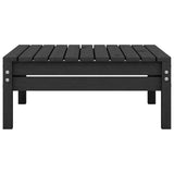 9 Piece Garden Lounge Set Black Solid Pinewood