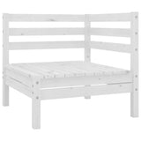 9 Piece Garden Lounge Set White Solid Pinewood