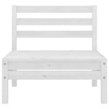 9 Piece Garden Lounge Set White Solid Pinewood