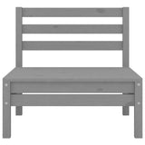 4 Piece Garden Lounge Set Grey Solid Pinewood