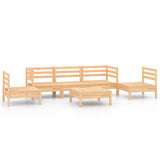 6 Piece Garden Lounge Set Solid Pinewood