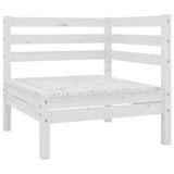 7 Piece Garden Lounge Set White Solid Pinewood