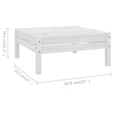 5 Piece Garden Lounge Set Solid Pinewood White