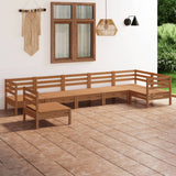 7 Piece Garden Lounge Set Solid Pinewood Honey Brown