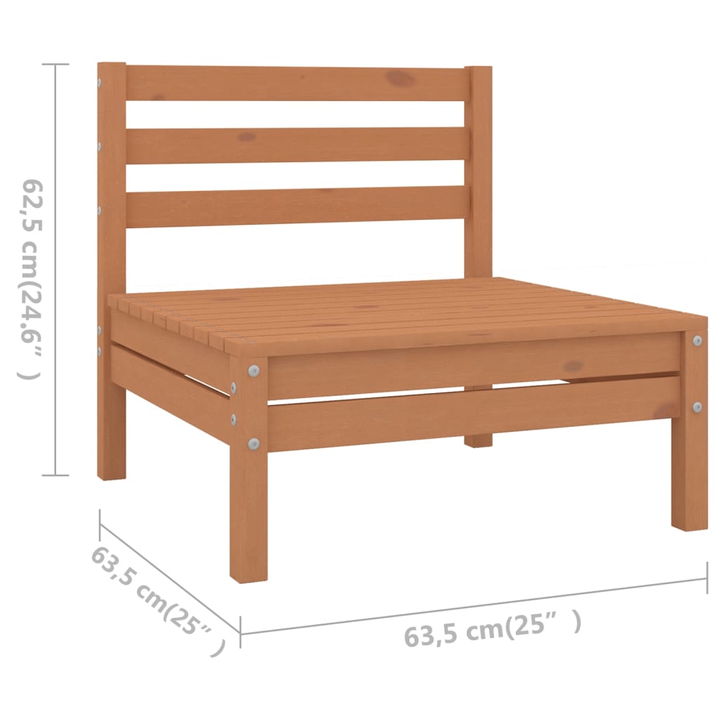 7 Piece Garden Lounge Set Solid Pinewood Honey Brown