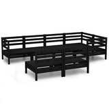 7 Piece Garden Lounge Set Solid Pinewood Black