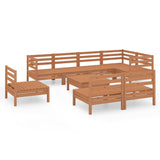 9 Piece Garden Lounge Set Solid Wood Pine Honey Brown