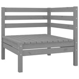 7 Piece Garden Lounge Set Solid Wood Pine Grey