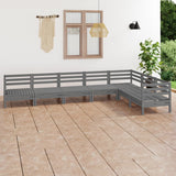 7 Piece Garden Lounge Set Solid Wood Pine Grey