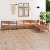 7 Piece Garden Lounge Set Solid Wood Pine Honey Brown