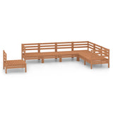 7 Piece Garden Lounge Set Solid Wood Pine Honey Brown