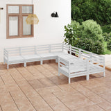 8 Piece Garden Lounge Set Solid Wood Pine White