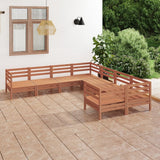 8 Piece Garden Lounge Set Solid Wood Pine Honey Brown