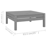 7 Piece Garden Lounge Set Grey Solid Wood Pine