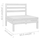 11 Piece Garden Lounge Set White Solid Wood Pine
