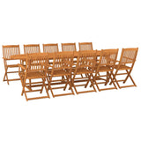 11 Piece Garden Dining Set 280x90x75 cm Solid Wood Acacia