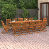 13 Piece Garden Dining Set 280x90x75 cm Solid Wood Acacia