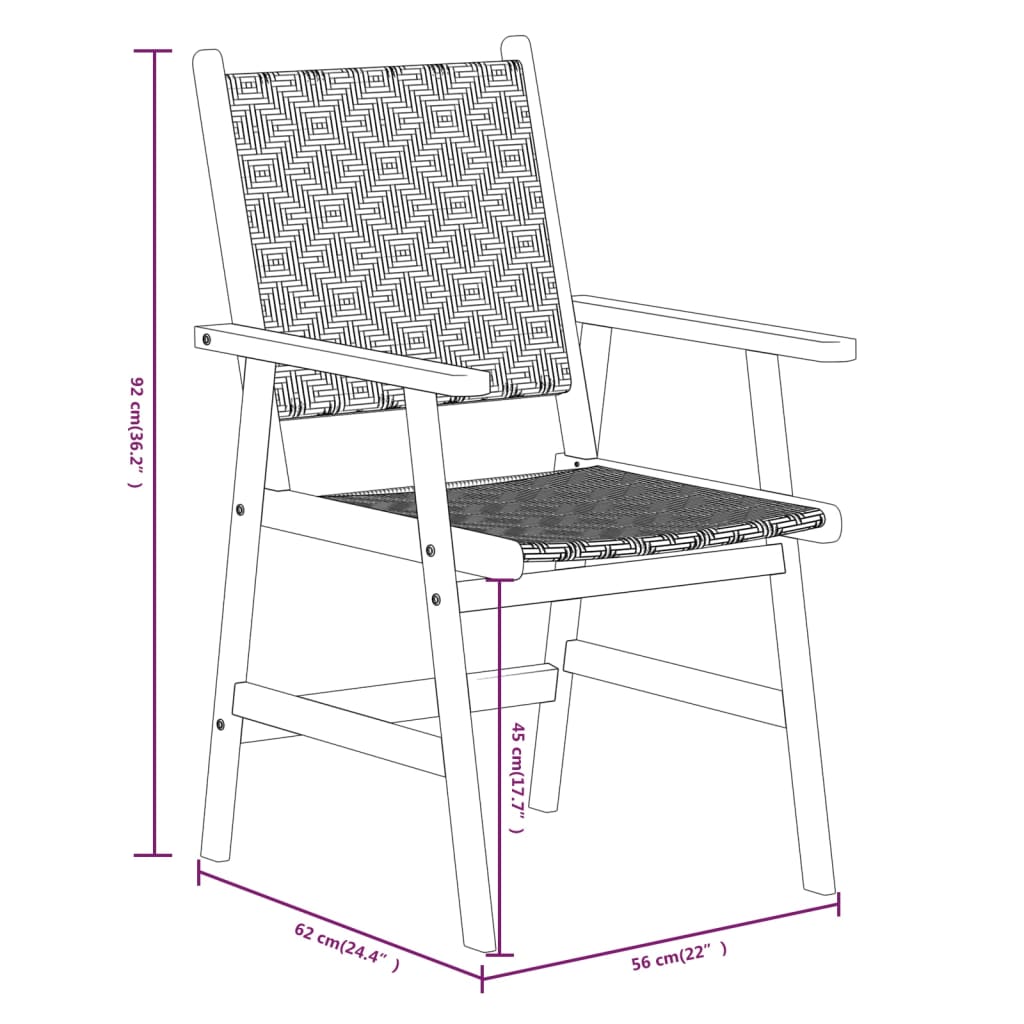 3 Piece Garden Dining Set Solid Acacia Wood