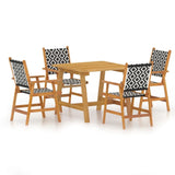 5 Piece Garden Dining Set Solid Acacia Wood