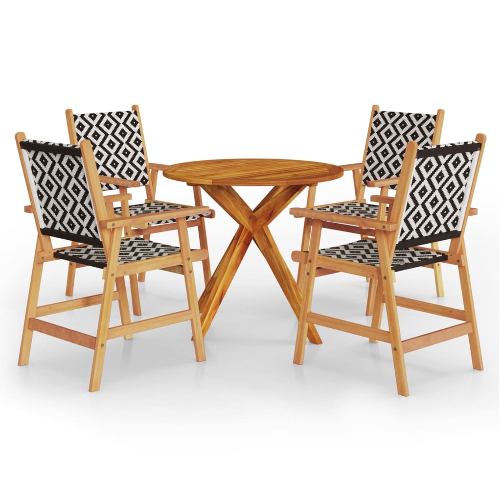 5 Piece Garden Dining Set Solid Wood Acacia