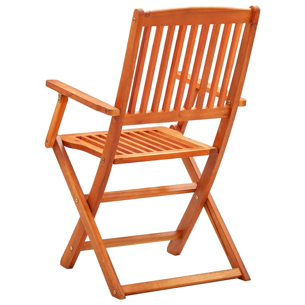 Folding Garden Chairs 8 pcs Solid Eucalyptus Wood