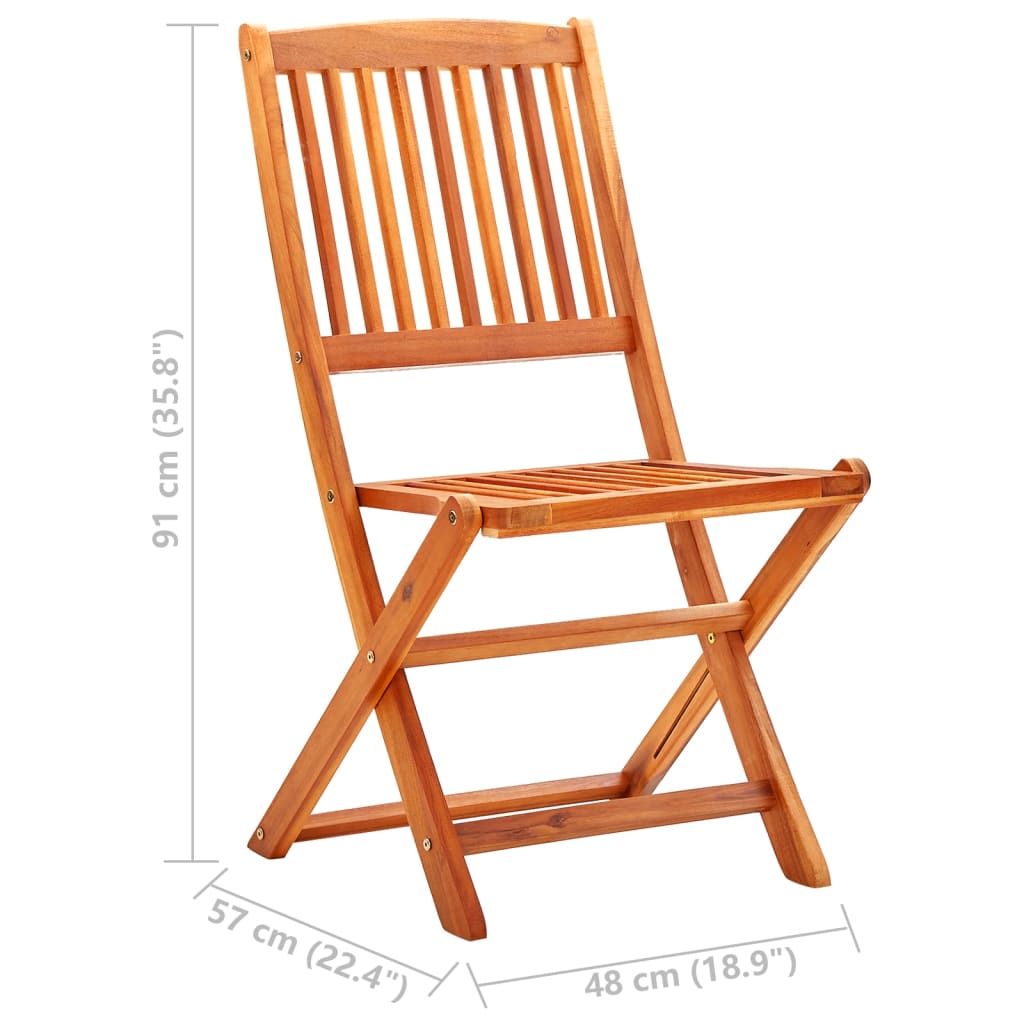 Folding Garden Chairs 6 pcs Solid Eucalyptus Wood