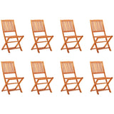 Folding Garden Chairs 8 pcs Solid Eucalyptus Wood