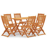 7 Piece Folding Outdoor Dining Set Solid Eucalyptus Wood