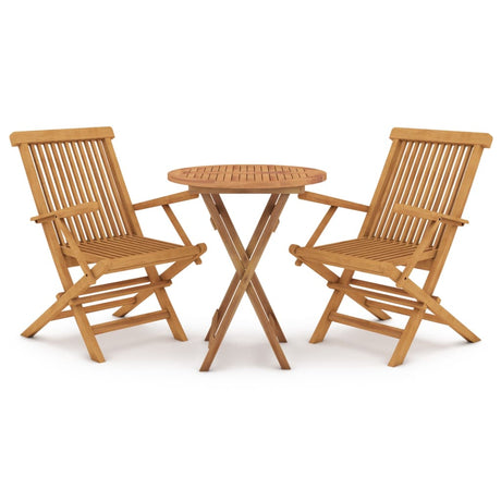 3 Piece Garden Dining Set Solid Wood Teak