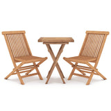 3 Piece Garden Dining Set Solid Wood Teak