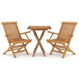 3 Piece Garden Dining Set Solid Wood Teak