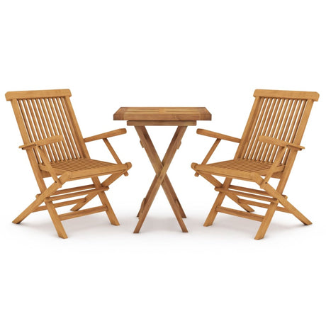 3 Piece Garden Dining Set Solid Wood Teak