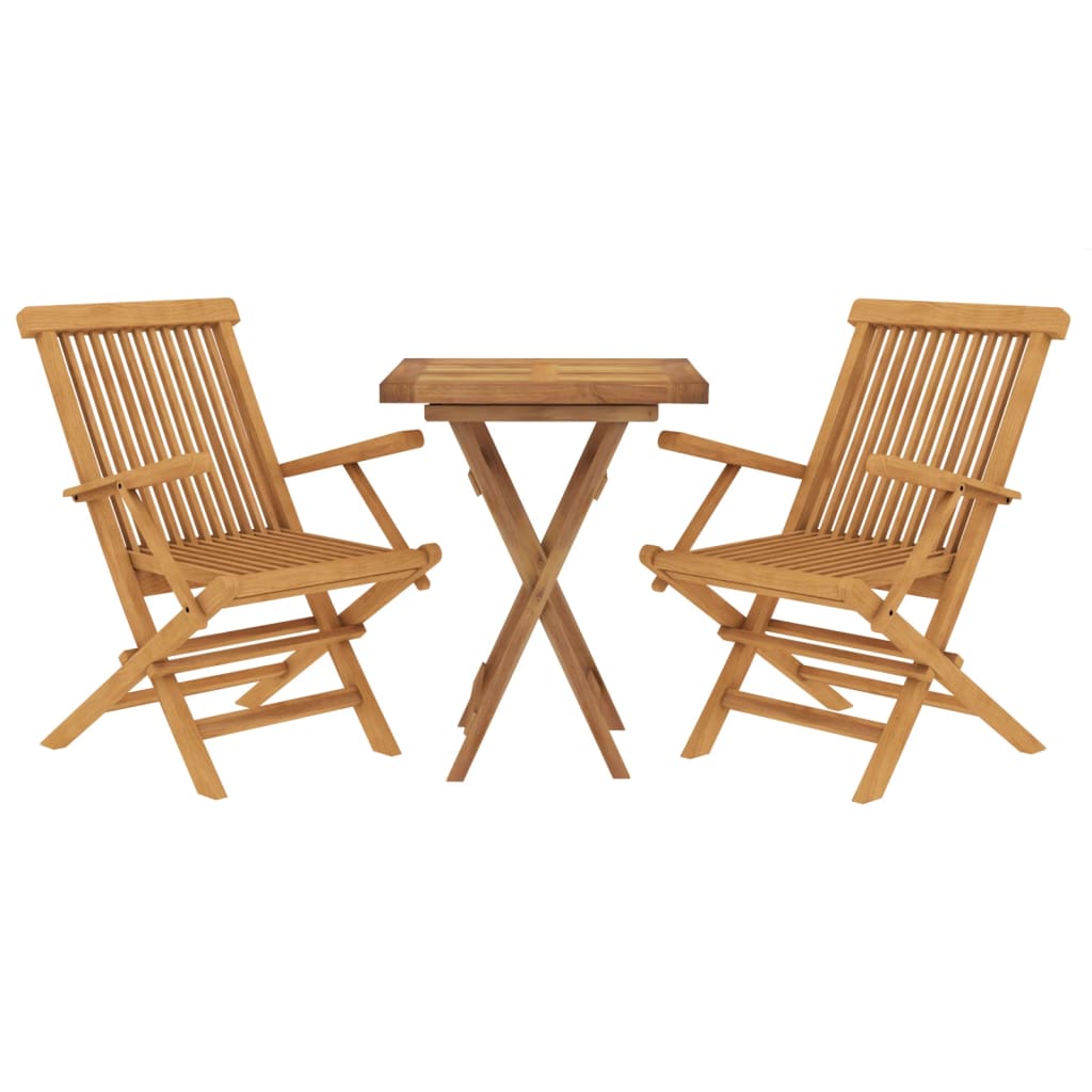 3 Piece Garden Dining Set Solid Wood Teak