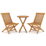 3 Piece Garden Dining Set Solid Wood Teak