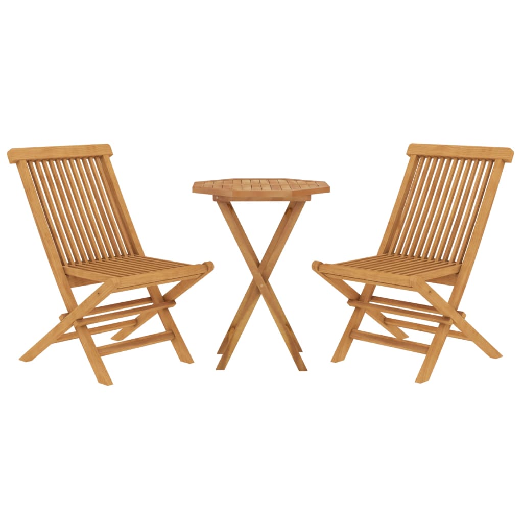 3 Piece Garden Dining Set Solid Wood Teak