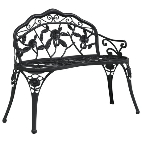 vidaXL Garden Bench 100 cm Cast Aluminium Black