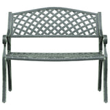 vidaXL Garden Bench 102 cm Cast Aluminium Green