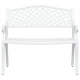 Garden Bench 102 cm Cast Aluminium White