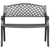 vidaXL Garden Bench 102 cm Cast Aluminium Black