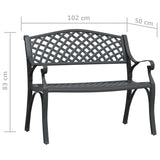 vidaXL Garden Bench 102 cm Cast Aluminium Black