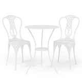 3 Piece Bistro Set Cast Aluminium White