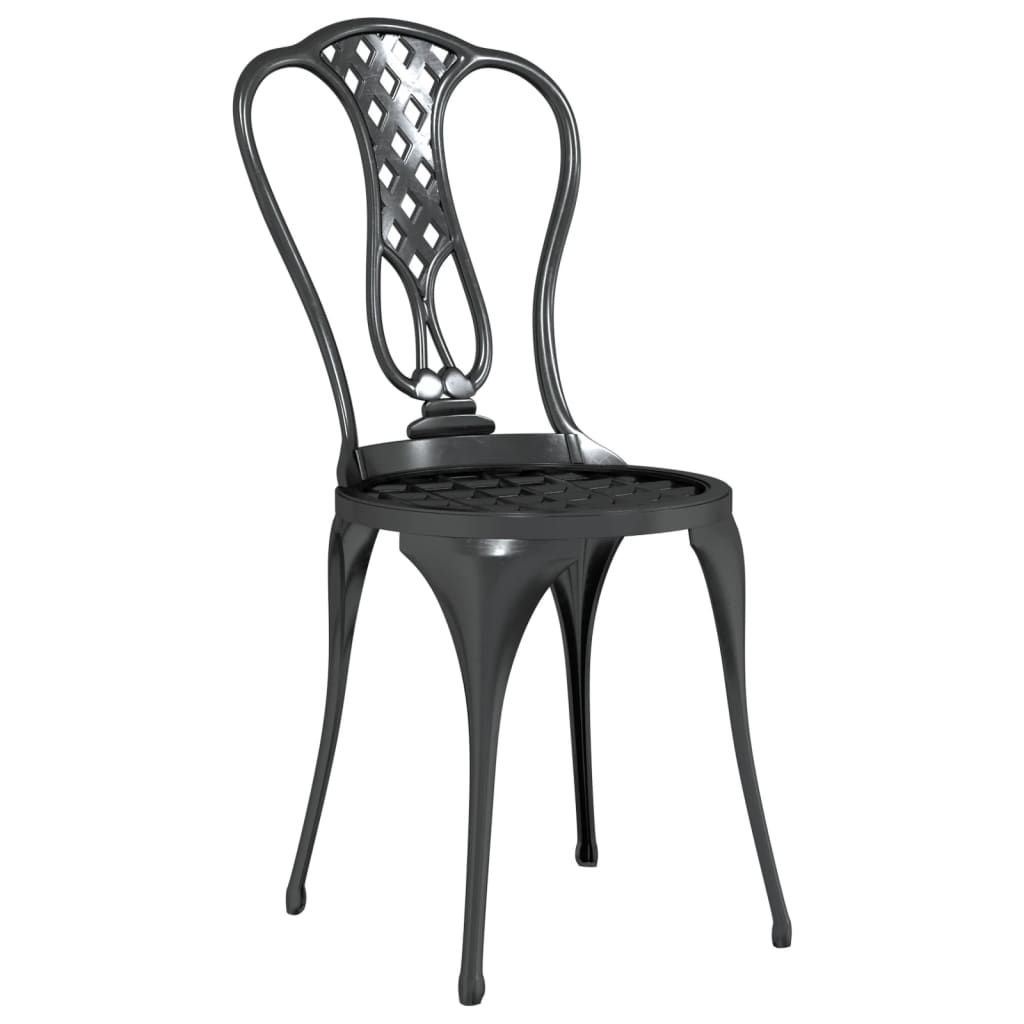 3 Piece Bistro Set Cast Aluminium Black