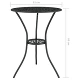 3 Piece Bistro Set Cast Aluminium Black