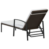 Sun Loungers 2 pcs with Table Poly Rattan Brown